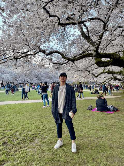 Me at UW with the cherry blossoms in full bloom